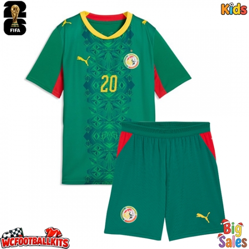 Senegal Habib Diallo #20 Replica Away Stadium Kit for Kids World Cup 2026 Short Sleeve (+ pants)